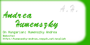 andrea humenszky business card